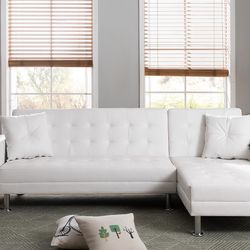 ALL WHITE SOFA W/ BED - Limited Sale!!!!