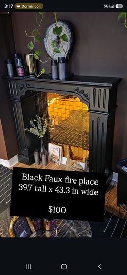 Faux fireplace mantel