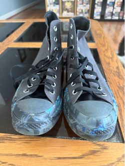 Black and Blue Converse Hightops
