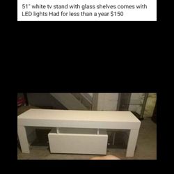 51" White TV Stand