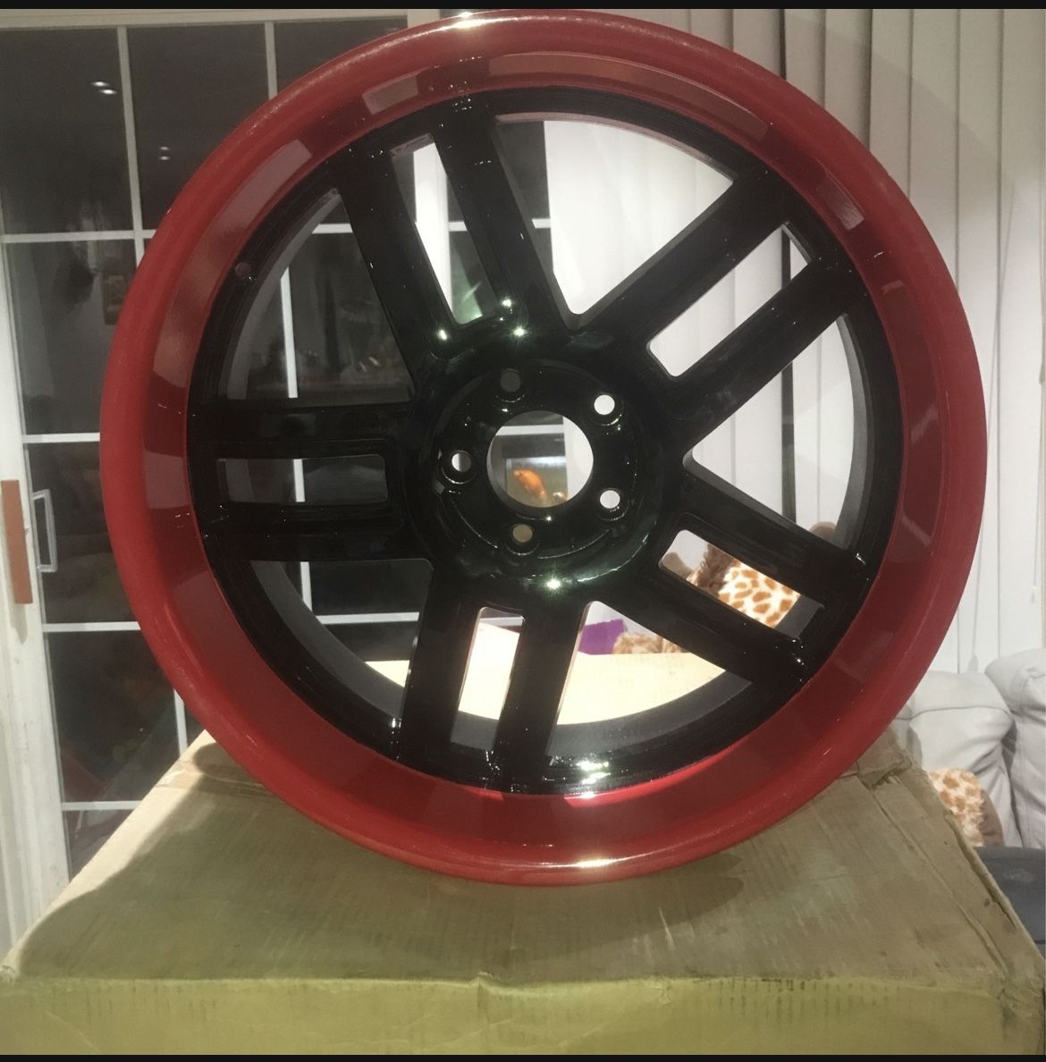 Wheels/Rims- Black With Red Lip - Proline Alloy