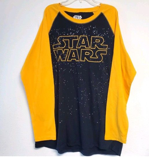STAR WARS REGLAN YELLIW BLACK SHIRT Size XL