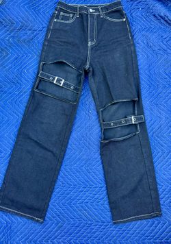 Women’s Black Belt Buckle Jeans Size S