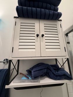 Bathroom cabinet shelf organizer white