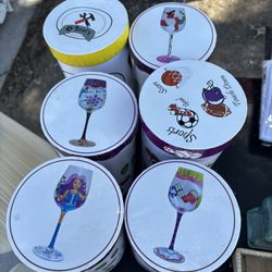 Hand painted wine glasses