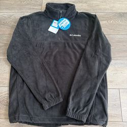 NWT Columbia Steens Mountain Half Zip Fleece Pullover Mens Size Large Black