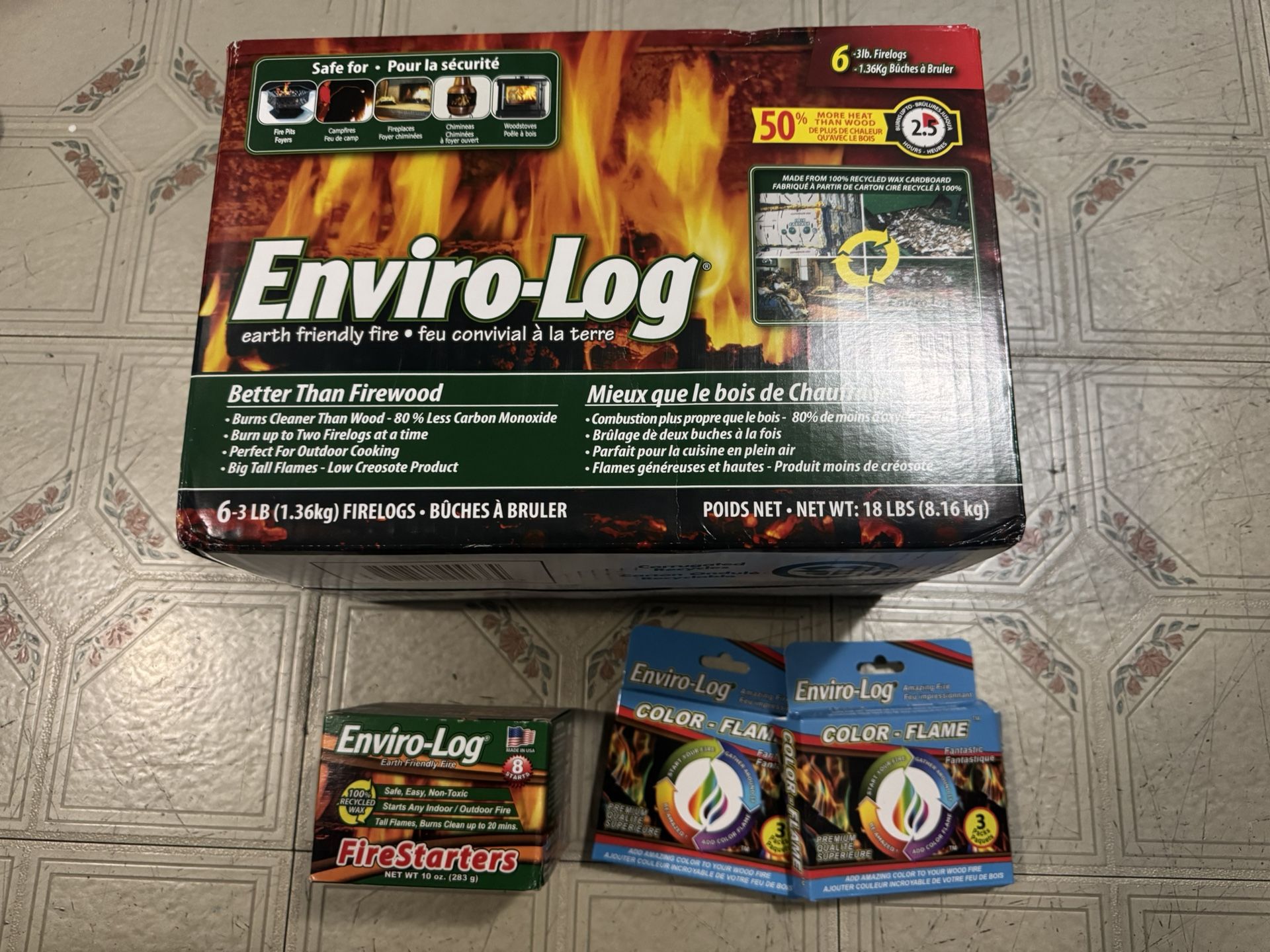 NEW Enviro-Log Fire logsFirelogs, Fire starters And Color Flames