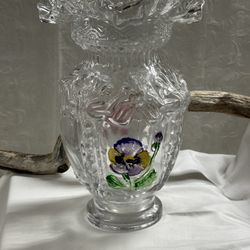 Fenton Drapery And Bow Clear Glass Very Large Vase