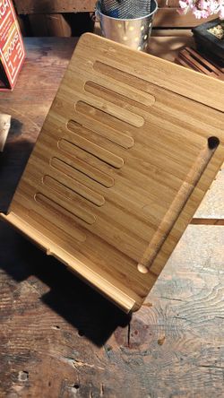 Tablet Book Wood Stand Side Slider