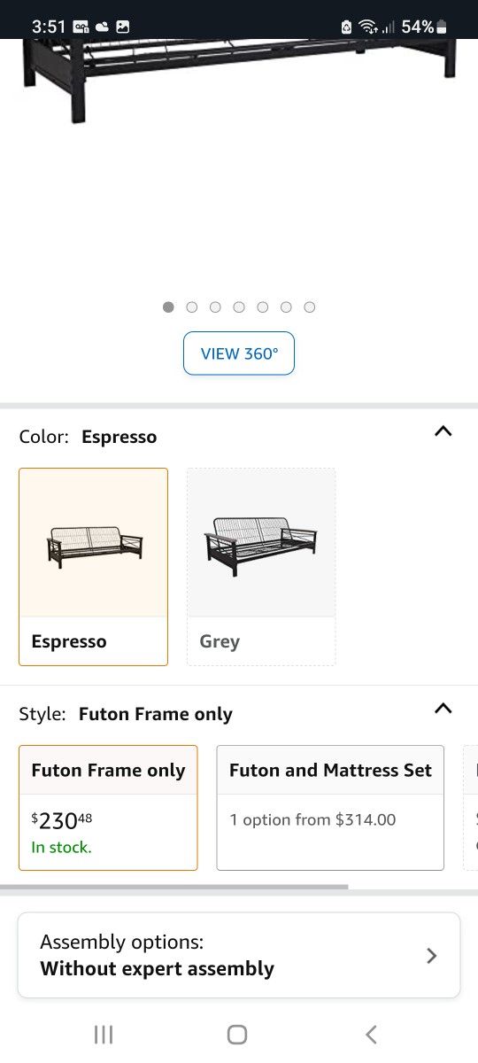 New In Box Futon Frame Mattress Not Included $100 Firm Price