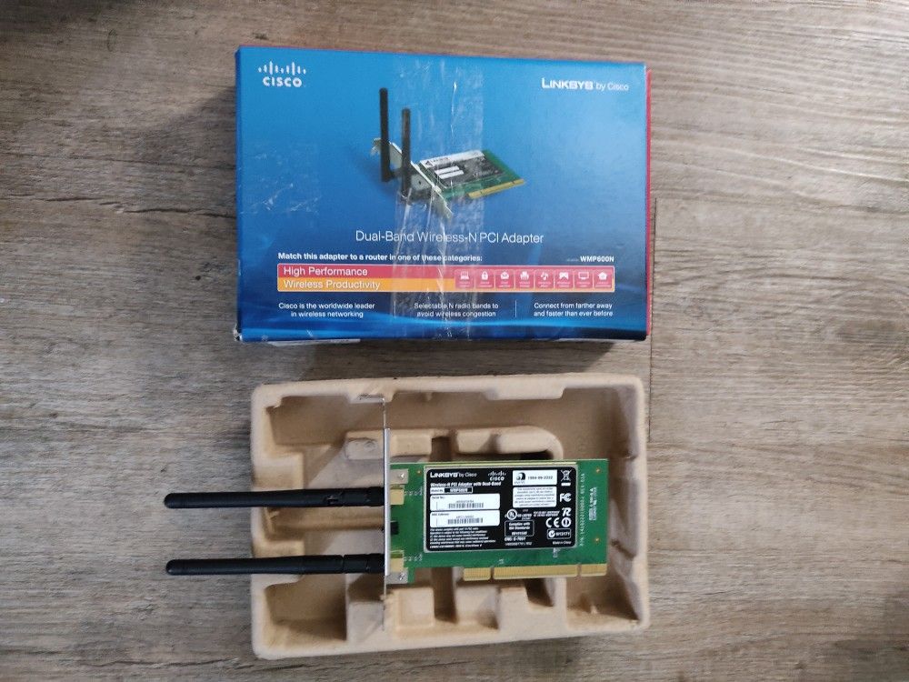 Linksys Dual Band Wireless -N PCI Adapter (Model: WMP600N) For Sale
