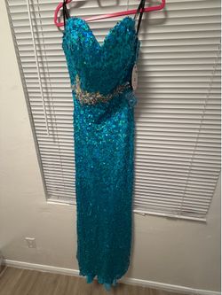 Sparking blue sequin gown