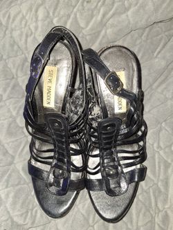 Steve Madden Gladiator Sandals With 5 Inch Platform Heal Black Size 7 1/2 $35