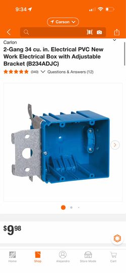 2 gangs adjustable box
