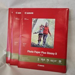 Canon Photo Paper Pluss Glossy PP301 Ink Jet Lot Of 3