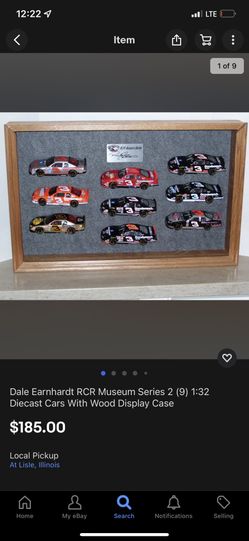 Brand new in box !!!Dale Earnhardt RCR Museum Series 2 (9) 1:32 Diecast Cars With Wood Display Case