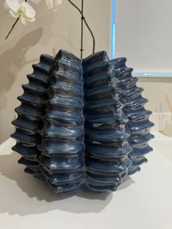 UNIQUE Handmade Ceramic Blue Planter/Vase