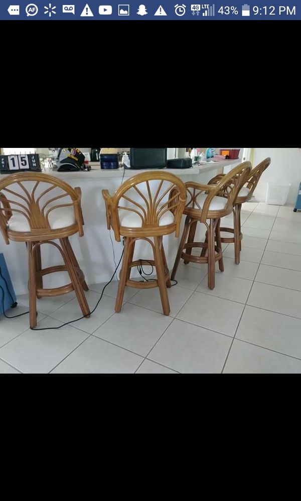 Rattan Wicker Swivel Bar Stools 75 Each For In The Villages Rattan Wicker Swivel Bar Stools 75 Each The Villages Fl