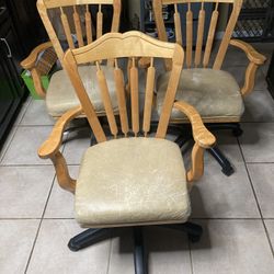 3 Wooden Chairs 