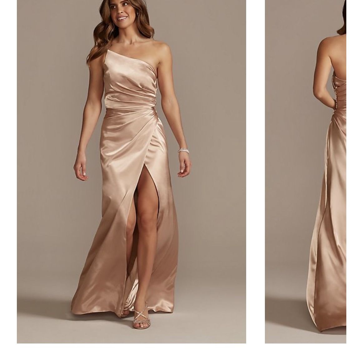 coral pink bridesmaid dresses Coral Pink Bridesmaid Dresses One Shoulder Sheath/Column Ruched Chiffon Bridesmaid Dresses with Slit