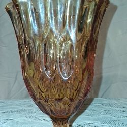 Vintage Amber Glass Vase