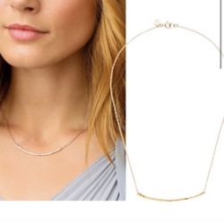 Gorjana Gold Plated Tanker Bar Necklace 