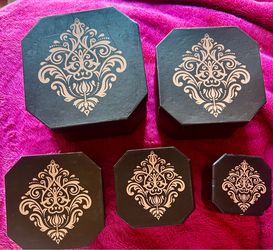 Metallic copper stack box set - 5 total