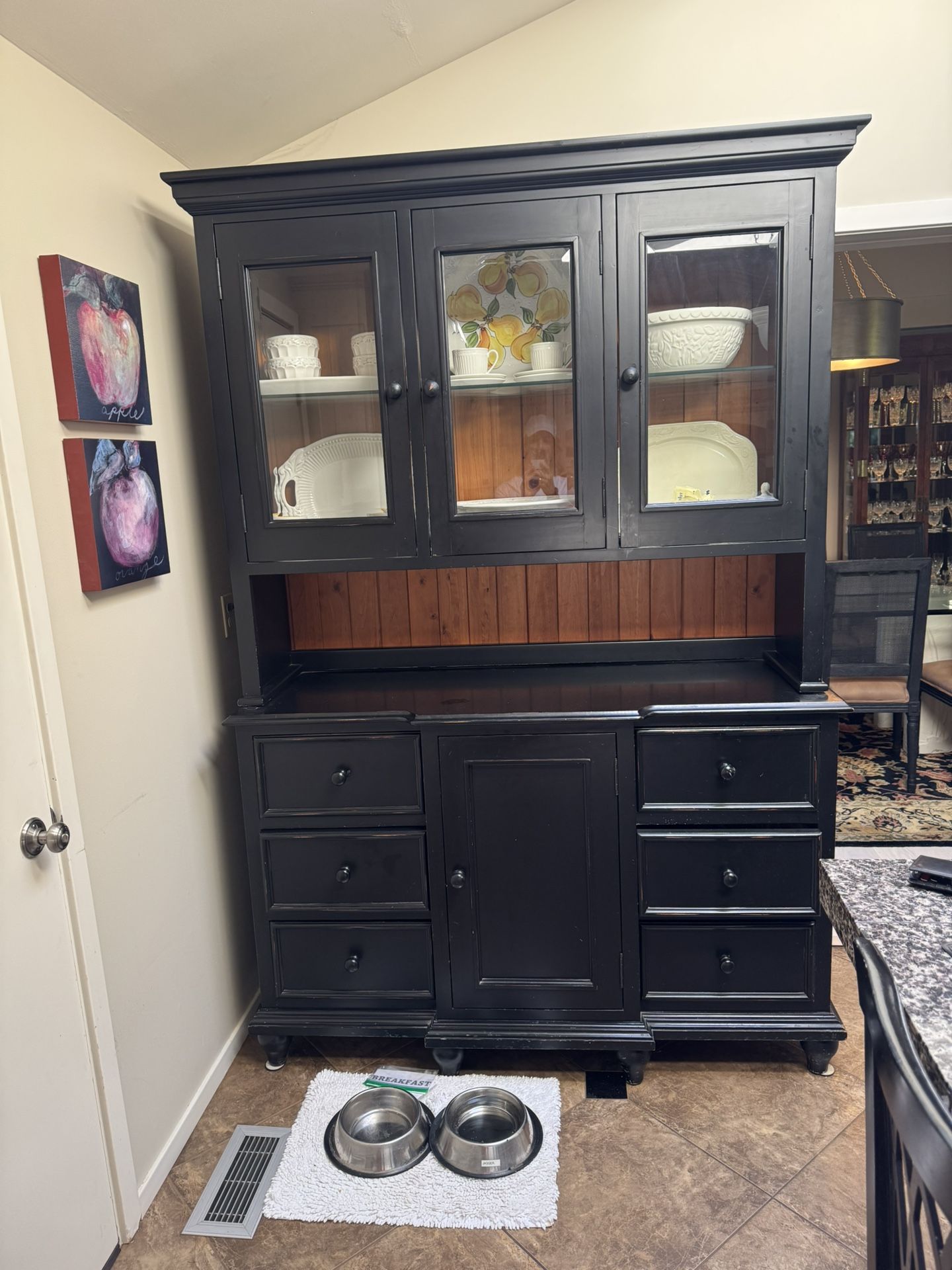 FREE Black Kitchen Cabinet With Upper Hutch