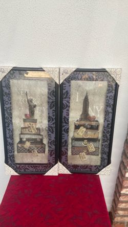New York City 3D Wall Art Framed Prints Set of 2