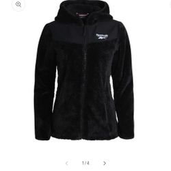 NEW Reebok Women's Snow Fleece Jacket -MEDIUM -BLACK