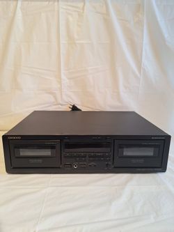 Onkyo Stereo Dual Cassette Deck Dubbing TA-RW344 & RCA Cables