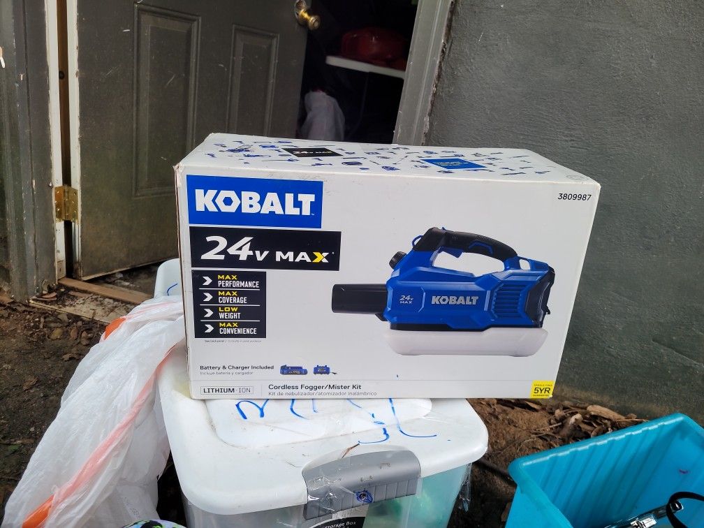 NEW KOBALT 24V MAX CORDLESS FOGGER / MISTER KIT CHARGER & BATTERY n