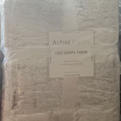 Alpine Valley Cozy Sherpa Throw (Cream With Hints Of Brown, MSRP $30, Selling For $13