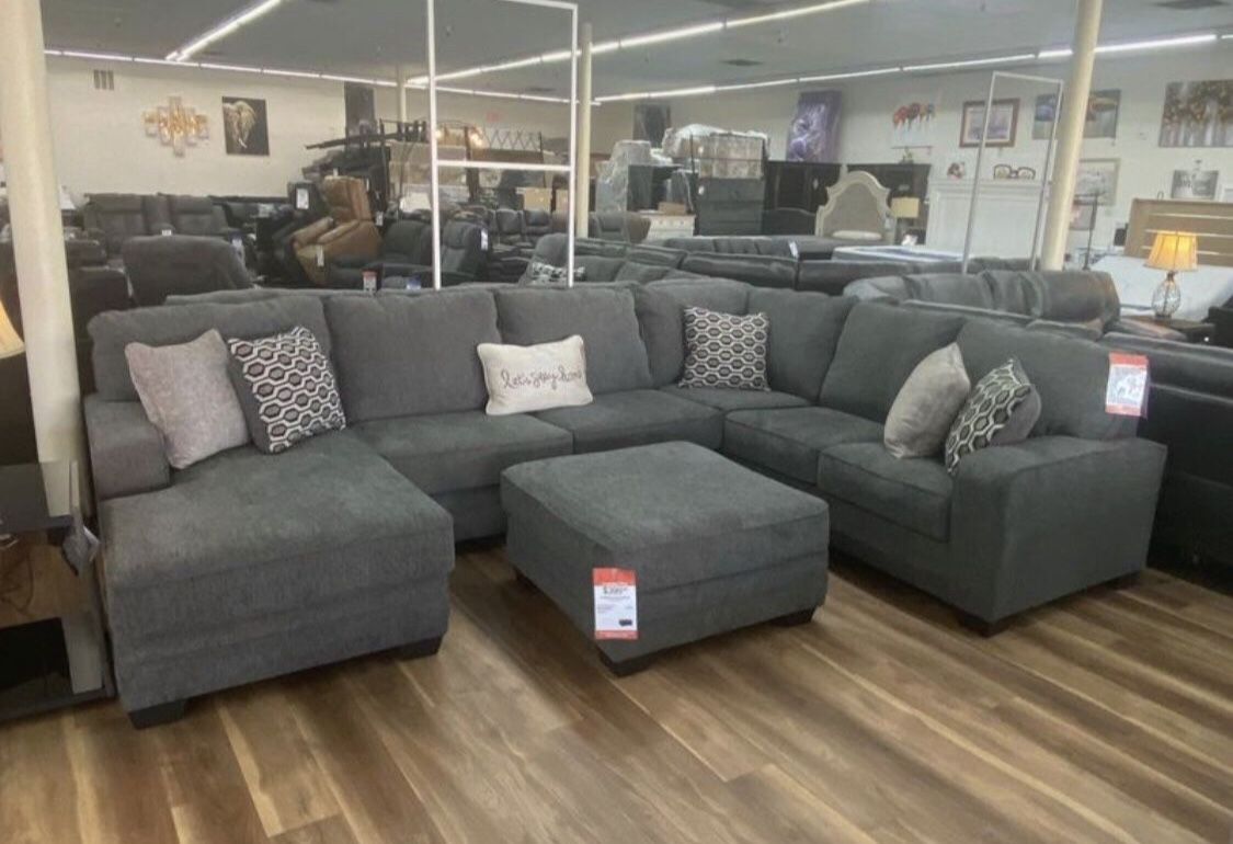 New Ashley Brand Best Selling Gray Sectional Sofa Couch *Ottoman Sold Separately*