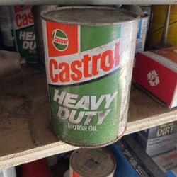 Vintage Castrol motor oil can full