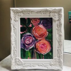 Beautiful Floral Canvas Painting by Local Cleveland Artist (8x10”)