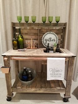 Rustic Pallet Bar Cart