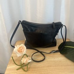 Margot New York Jeanne Black Leather Crossbody  shoulder bag