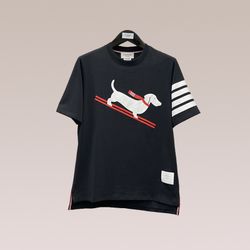 Thom Browne Big Skateboard Puppy Print Short Sleeves