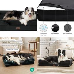 Orthopedic Dog Bed for Extra Large Dogs - XL Washable Dog Sofa Beds Large, Supportive Foam Pet Couch Bed with Removable Washable Cover, Waterproof Lin