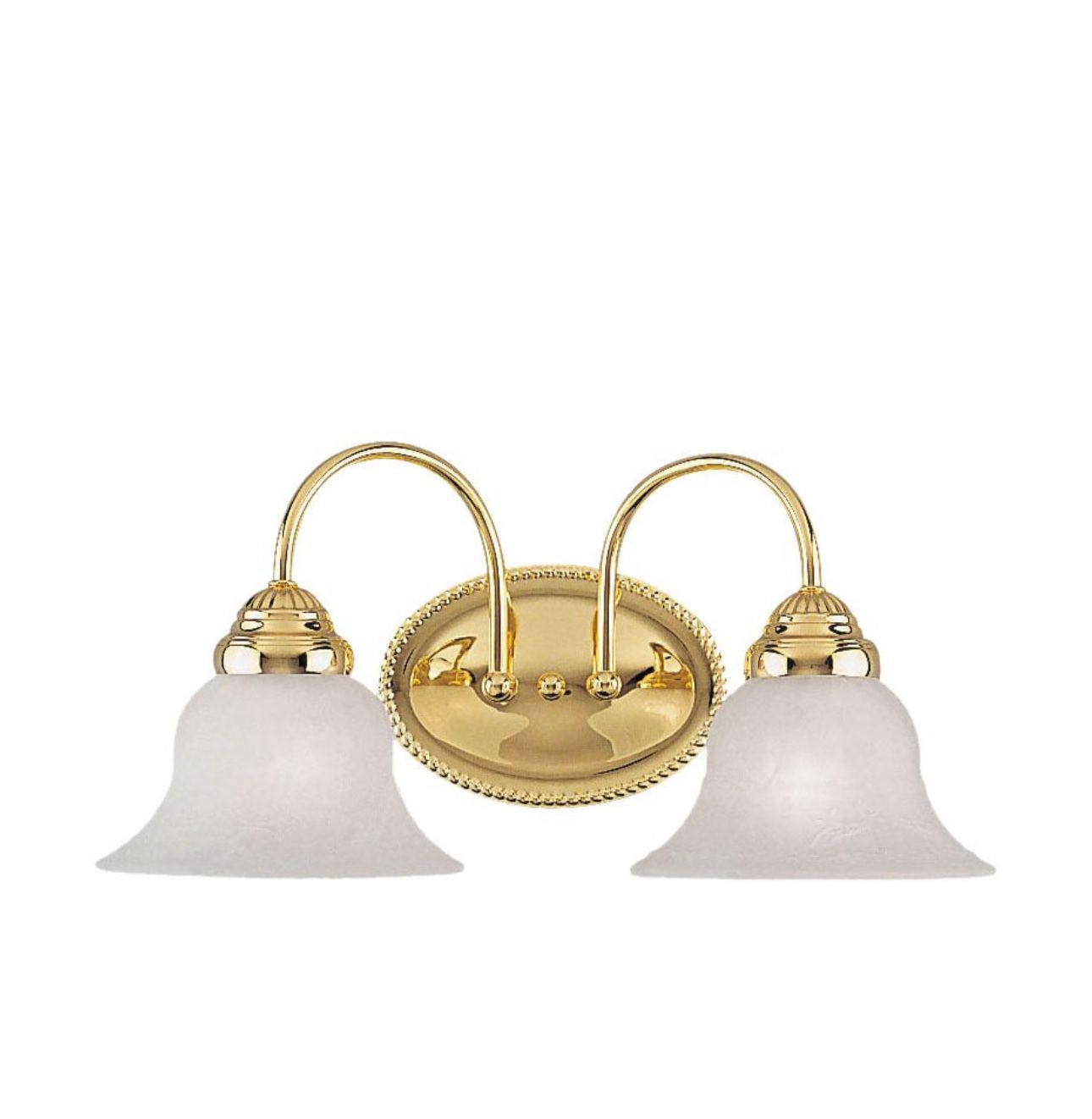 153202 Edgemont 2 Light Vanity Polished Brass With White Alabaster Glass 17 X 8