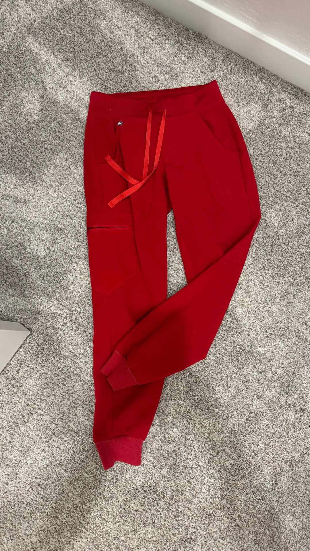 Figs red jogger pant
