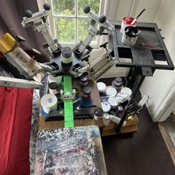Riley Hopkins Screen Print Set Up