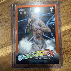 2024 Topps Chrome Boxing Arnold Barboza Jr Future Stars Orange Refract /25 FS-10