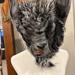 NEW Adult Snarling Grey Werewolf Mask Costume Halloween Party One Size Fits All 