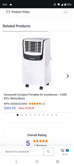Honeywell portable Ac dehumidifier