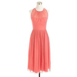 JCREW Pink Coral Silk Chiffon Dress Small