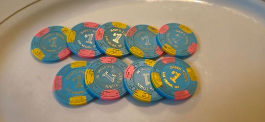 Sam's Town Las Vegas $1 Casino Chips – Set of 9