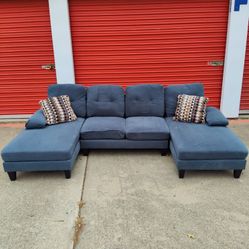 FREE DELIVERY - Blue/gray U-shaped Sectional Sofa