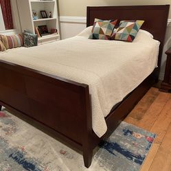 Queen size bed frame -cherrywood finish